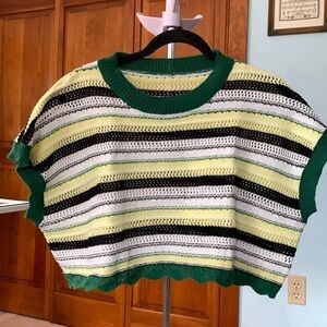 Best Cropped Sleeveless Boxy Sweater ever. Size Large NWOT